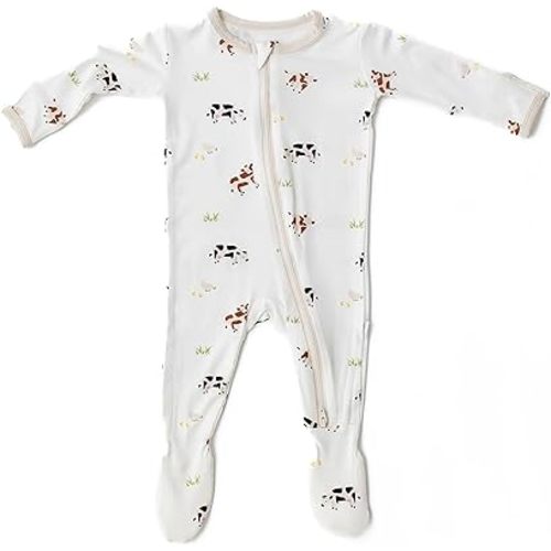 Soft Baby Bamboo Viscose Footie Pajamas, Zipper Closure, 0-24 Months