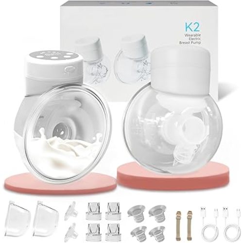 Gisy Wearable Breast Pump Hands Free, Portable Electric Breast Pump for Breastfeeding with 4 Modes & 12 Levels, BPA-Free, 300mmHg Strong Suction, Low Noise, Leak-Proof, 21/24mm Flanges, LED Display