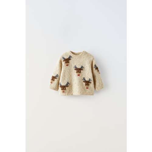 REINDEER POMPOM KNIT HATREINDEER KNIT SWEATERREINDEER KNIT PANTS