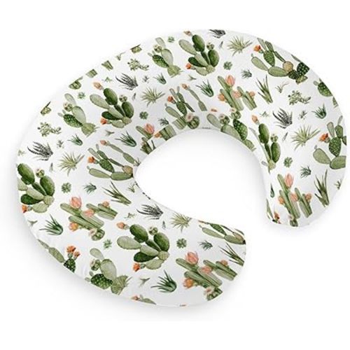 HawSkgFub Cactus Tropical Plant Nursing Pillow Cover for Baby Boys Girls, Succulent Breastfeeding Pillow Slipcover, Nursing Pillowcase for Newborn Infant, Cover Only