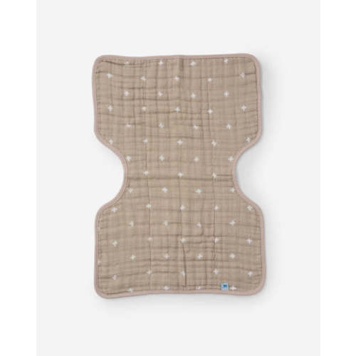 Cotton Muslin Burp Cloth - Taupe Cross