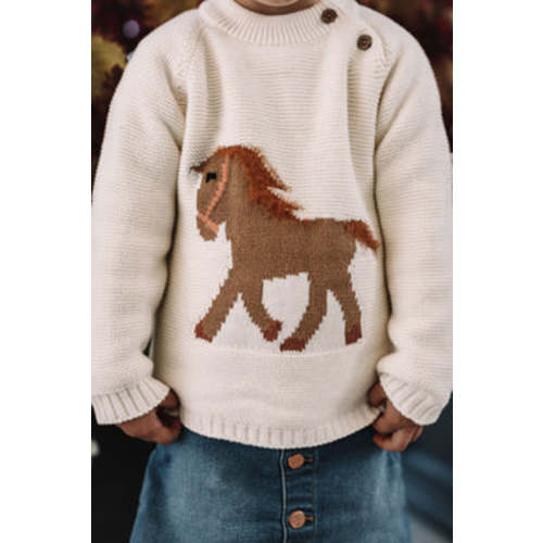 horse intarsia sweater (navy) – Bridle Up Hope Shop