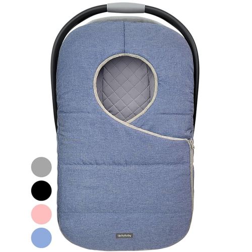 Winter Carseat Cover for Baby | Infant Car Seat Cover Baby | Doona Accessories | Winter Car Seat Canopy for Boys & Girls | New Born Essentials Must Haves for Cold Weather | Warm & Thick Fleece (Blue)