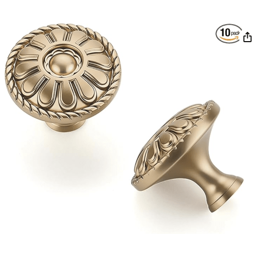 HOME EDIT 10 Pack 1-1/5 Inch Kitchen Cabinet Knobs Rustic Champagne Bronze Drawer Handles for Cabinets, Dressers, Cupboards, Bathrooms, and Bedrooms