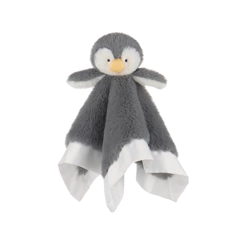 Apricot Lamb Stuffed Animals Soft Security Blanket Gray Penguin Infant Nursery Character Blanket Luxury Snuggler Plush(Gray Penguin, 14 Inches)