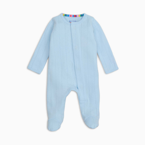 Magnetic Me Pointelle Organic Cotton Footie - Blue, 3-6 M