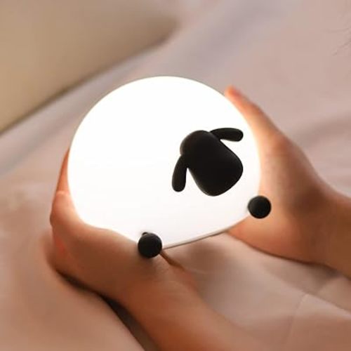 Cute Little Sheep Night Light for Kids with 3 Levels of Brightness Adjustment,USB-C Rechargeable LED Night Light & Tap Control,Cute Lamp,Night Lamp,Aesthetic Lamp
