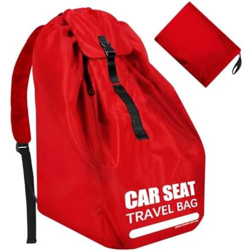 Car Seat Travel Bag for Airplane, Large Car Seat Bags for Air Travel with Comfort Padded Straps, Gate Check Storage Bag/Backpack for Carseat Airport, Carseat Cover Travel - Baby Travel Essential