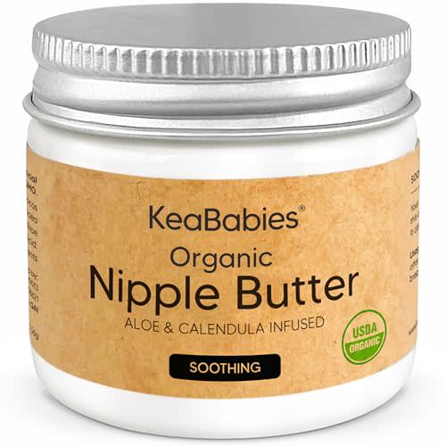 Organic Nipple Butter for Cracked, Sore, Relief - Nursing Nipple Cream Safe for Breastfeeding, 100% Natural Clean Breast Cream, Non Lanolin Balm, Mom Postpartum Breastfeeding Essentials,2oz (Soothing)