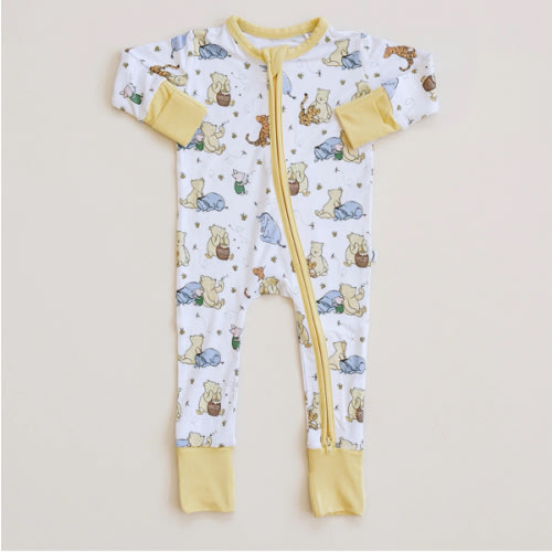 100 Acre Snooze Yellow Zippie Jammie, 12-18M