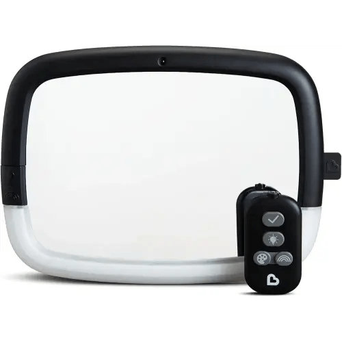 Munchkin® Baby Car Mirror, Night Light™ Pivot 360 Baby in-Sight® Adjustable Auto Mirror for Rear Facing Carseats, Black