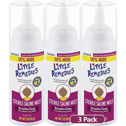 Little Remedies Sterile Saline Nasal Mist, 3 oz, Pack of 3 - 3 Ounce (Pack of 3)