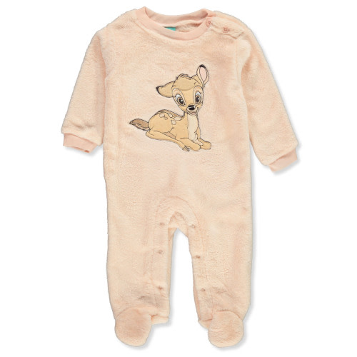 Disney Bambi Baby Girls' Sherpa Footed Coveralls - blush, 6 - 9 months (Newborn)