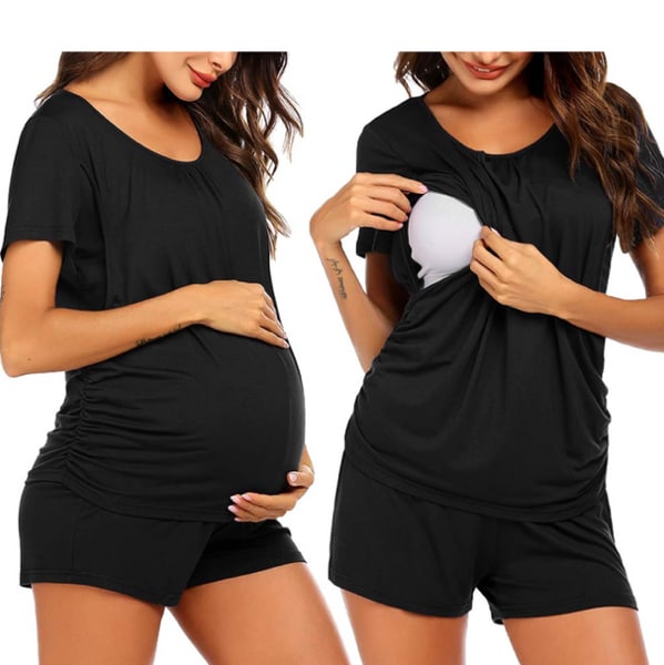 Ekouaer Womens Nursing Pajamas Maternity Breastfeeding Pjs Sleepwear Layer Soft Postpartum Lounge Set Pregnancy Clothes
