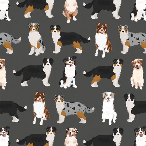 Lovey, Baby Blanket, or Adult Blanket: Dark Gray Australian Shepherds. Aussie. Dogs. Black. Red. Boy. Merle. Puppies. Neutral. Baby Gift.