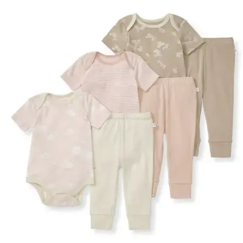 Swaying Branches Organic Short Sleeve Bodysuit & Pant Set 3 Pack – Burt's Bees Baby