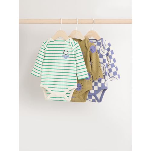 Lilac Purple Baby Rib 100% Cotton Bodysuits 3 Pack 3-6 months