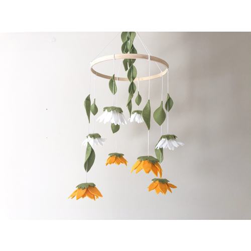 Sunflower & Daisy Mobile, Felt Flower Baby Mobile, Nursery Mobile, Sunflower Mobile, Daisy Mobile, Farmhouse Baby Mobile, Mobile Nursery