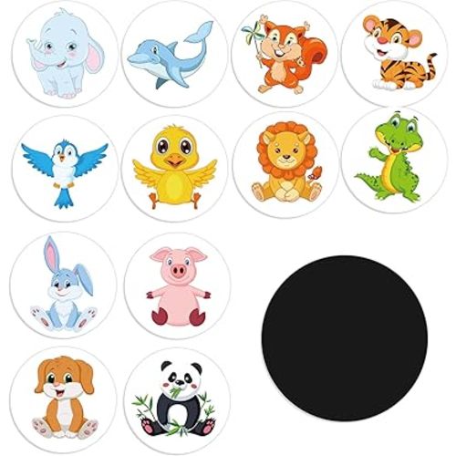 Geyee 24 Pcs Potty Training Stickers Potty You Pee on Toilet Reveal Stickers Chart Reusable Pee Decals Color Changing Seat Toilet Targets for Boys Girls Kids Training Use(Animal)