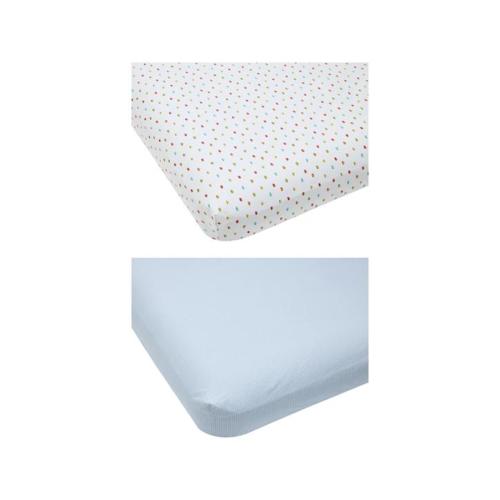 2 Pack 225 Thread Count Organic Cotton Fitted Cot Sheets - Cars and Checkered - Cars - One Size