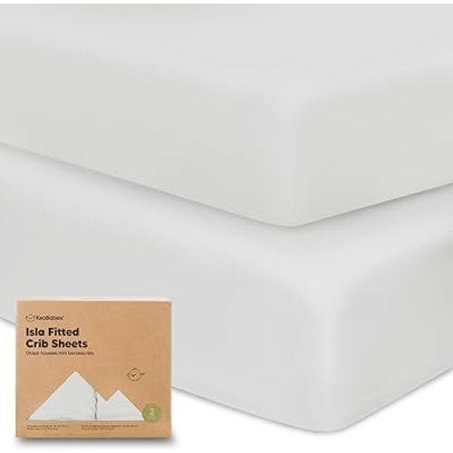 2-Pack Crib Sheets for Boys, Girls - Viscose Derived from Bamboo Fitted Crib Sheet, Baby Crib Sheets Neutral, Crib Mattress Sheet, Toddler Bed Sheets, Baby Sheets for Crib Fitted Sheets (French Gray)