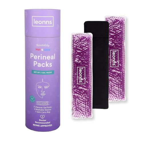 Reusable Perineal Ice Packs for Postpartum - 3 Postpartum Ice Packs with Soft Satin Sleeves- Post Partum Relief Ice Pads with 2 in 1 Hot or Cold Pack Functionality
