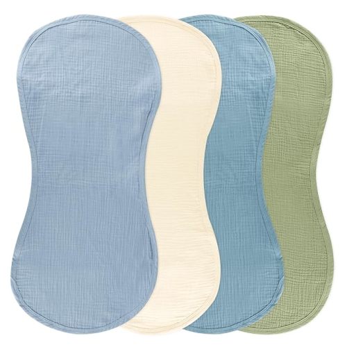 4 Pcs Changing Pad Liners Fits in Peanut Shape Changing Pad Waterproof Diaper Mats Organic Cotton Peanut Mats are Warm on a Baby's Back, Washable Reusable (Blue)