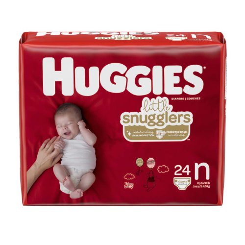 Huggies Little Snugglers Newborn Diapers, 24 Count - Breathable, Wetness Indicator, Leak Lock System