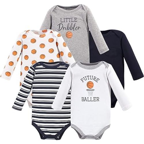 Hudson Baby unisex-baby Cotton Long-sleeve Bodysuits