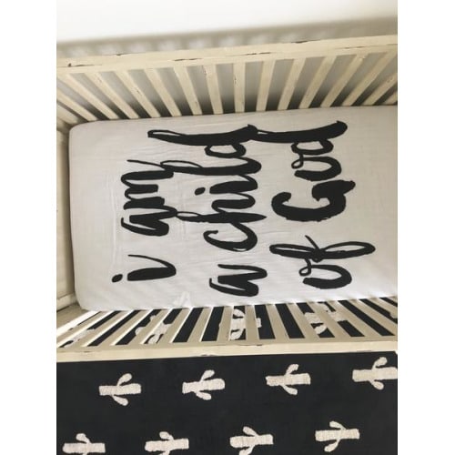 Organic Crib Sheet - I am a child of God – Modern Burlap