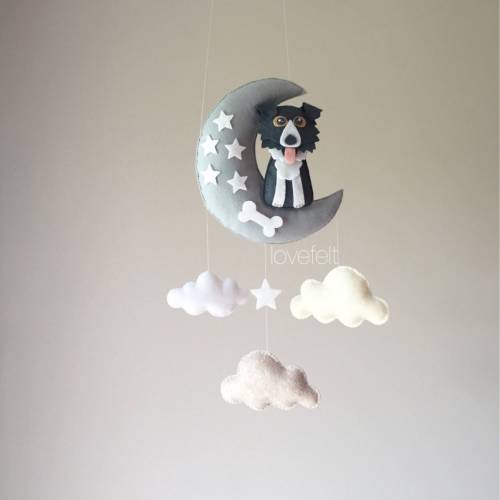 Dog mobile - Baby mobile dog - dog mobile - border collie mobile - puppy mobile - baby gift - nursery decor - baby decor