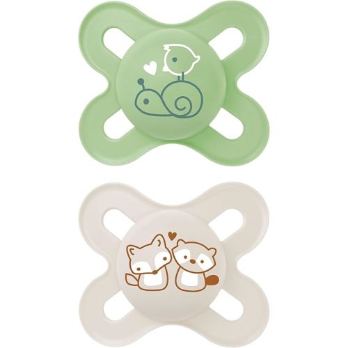 MAM Original Start Newborn Baby Pacifier, Best Pacifier for Breastfed Babies, Sterilizer Case, Unisex, 0-3 Months, 2 Count (Pack of 1)