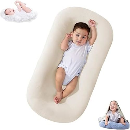 Baby Lounger, Bionic Design Baby Lounger for Newborn 0-24 Months, Soft Organic Cotton Breathable Lounger for Infants