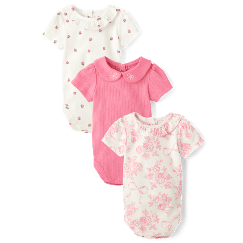 Baby Girls Floral Bodysuit 3-Pack - Homegrown by Gymboree - Pink