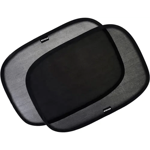 Enovoe Car Window Shades for Baby (2 Pack) - 21"x14" Sun Shade Blocker, Cling - Glare Shield and UV Rays Protection for Your Child - Side Window Screens for SUV- Mesh Window Shades for car Baby