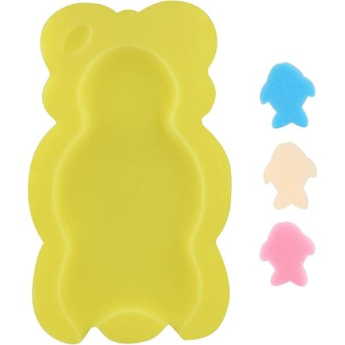 Baby Bath Cushion Infant Bath Mat, Pad & Sponge for Toddler, Infant & Newborn (Yellow-Style4)