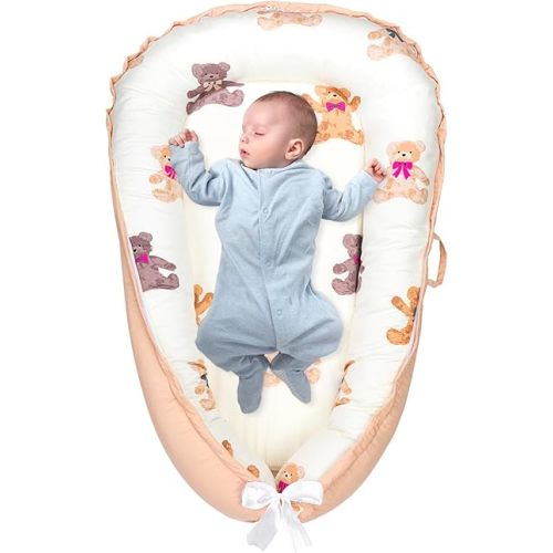 Baby Lounger - Baby Lounger Pillow for Newborn, for 0-12 Months, Breathable & Portable Baby Nest Cover for Co Sleeping, Tummy Time and Playtime
