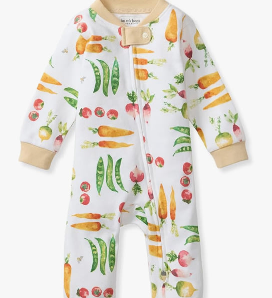 Burt's Bees Baby Unisex Sleep and Play PJs, 100% Organic Cotton One-Piece Zip Front Footless Loose Fit Footie Pajamas