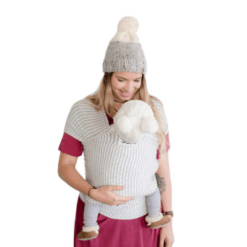 The Shannon Beluga Baby Wrap | Light Grey Stripe Bamboo Baby Carrier– Beluga Baby Store