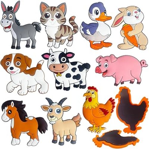 Fridge Magnets for Toddlers 1-3, Farm Animals Refrigerator Magnets for Kids, Large Size & Full Back Magnet Cute Toy, Educational Gift for Baby