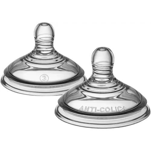 Tommee Tippee Tetinas para biberón de flujo rápido anticólicos avanzados, pezón similar al pecho, 6 meses, 2 unidades