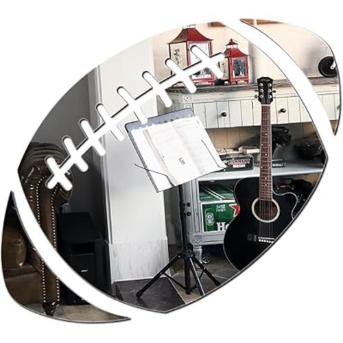ODOTTAA Cute Acrylic Mirror Sticker Decal for Decor (Football 30cm)