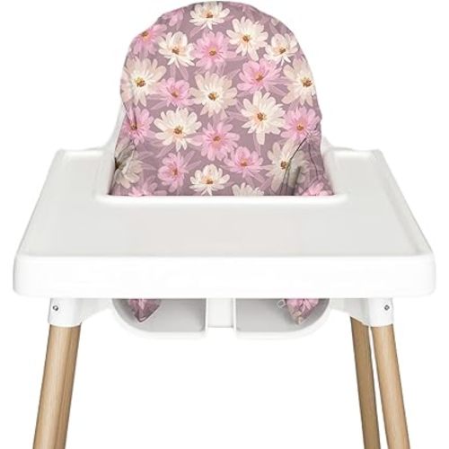 Highchair Cushion Cover for Inflatable Cushion, Compatible for IKEA Antilop Highchair,Accessories Stain-Proof and Wipeable Cushion Cover (Cushion NOT Included)(Lilac Petals)