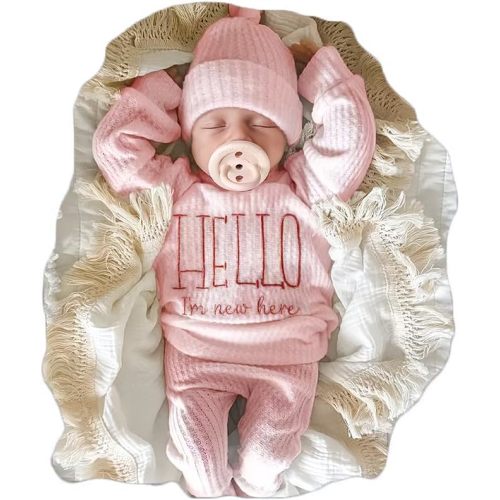Ylsteed Newborn Baby Boy Girl Clothes Outfits Long Sleeve Romper Bodysuit Baby Shower Coming Home Outfit Shirt+Pants+Hat