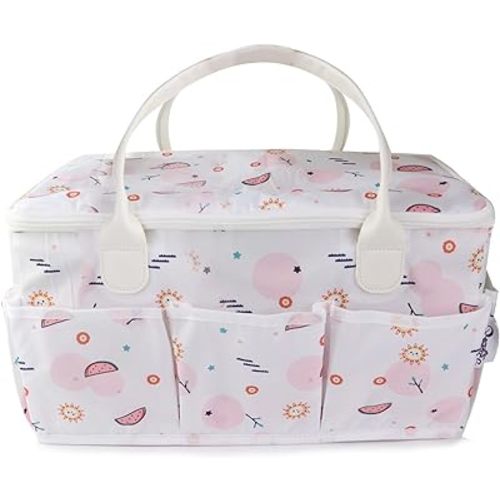 Rozi's Choice Extra Large Diaper Caddy with Toy Organizer, Water/Wind/Sand Proof, Going Out Essential, Baby Shower, Perfect for Parents with Newborns or Young Age Kids, Picnic Bag