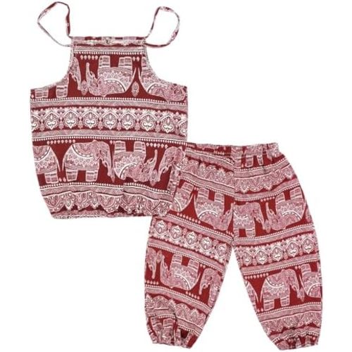 Baby Girls Boho Elephant Tops Harem Pants 2 Piece Outfits