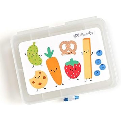 Itzy Ritzy Divided Snack Box – BPA-Free Travel Snack Container with 6 Compartments and Snap-Tight Lid – Convenient Food Storage for Car Rides, Daycare, and On-the-Go