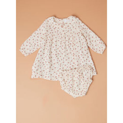 Carrie Collared Floral Dress in Ivory | Tullabee