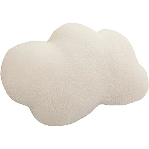 Cloud Shaped Pillow Super Soft Waist Cushion Cloud Rest Pillow Plush Cushion Reading pad Room Decoration (14.9in*22.4in, White)