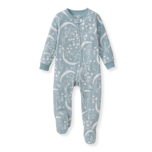 Celestial Moon polarbee™ Repreve® Fleece Pajamas - Mountain Blue – Burt's Bees Baby